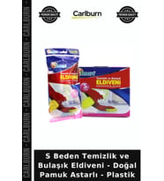 Özel Üretim S Beden Temizlik ve Bulaşık Eldiveni - Doğal Pamuk Astarlı - Plastik
