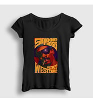 Presmono Kadın Siyah Snoop Dogg Fest Westcoast T-Shirt 422342tt