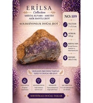Sertifikalı Kristal Kuvars Ametist Akik Bantlı Jeot Doğal Taş Koleksiyonluk 7x5.5 cm 140 gr NO109