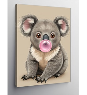Kanvas Tablo Sakız Çiğneyen Koala