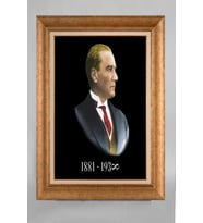 Çerçeveli Paspartulu Atatürk Tablo a765 (Gold)