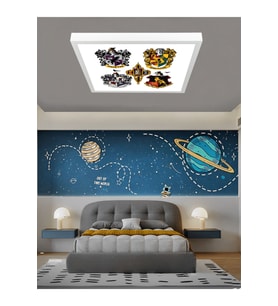Harry Potter Logo  Avize, 60x60 kare modern çocuk odası avize, 60watt, led ışık, tavan lambası, YENİ