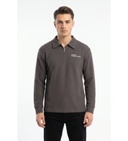 Erkek Spor Polo Yaka Petek Dokulu Sweatshırt BGL-ST05442