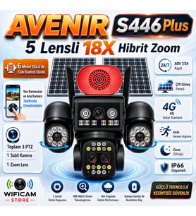 AVENİR S446 Plus 5 Lens 6 Motor 18X Zoom 4G Solar Kamera