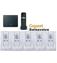 Gigaset AS690 IP 6 Dahili Swissvoice Kablosuz Telefon Santrali (Çok Renkli)