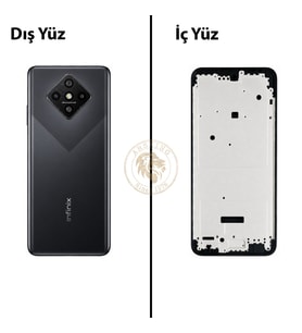 Infinix Zero 8 Siyah Uyumlu Orta Kasa Full Kasa Kapak Gövde Housing