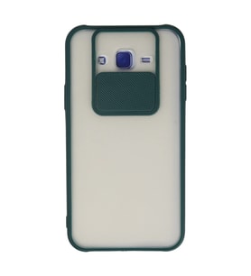 Samsung Galaxy J7 Kılıf Palm Buzlu Kamera Sürgülü Silikon - Yeşil
