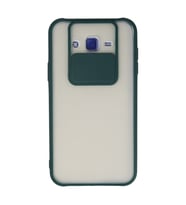 Samsung Galaxy J7 Kılıf Palm Buzlu Kamera Sürgülü Silikon - Yeşil