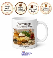 Van Kahvaltı Keyfi Temalı Baskılı Kupa Bardak Hediye Porselen Mug