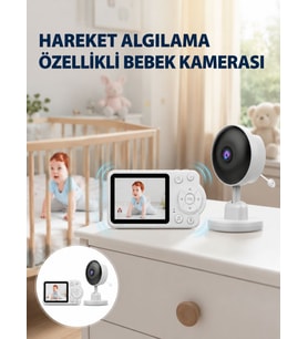 Gece Görüşlü Bebek Kamerası Ninni ve Alarm Özellikli