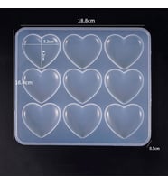 EPOKSİ REÇİNE SİLİKON KALIP İTHAL DOKUZLU KALP FİGÜRLÜ MAGNET SİLİKON KALIP HB45215 - 0006 (Beyaz)