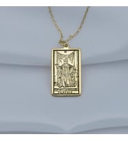 Altın Kaplama  Tarot (The Justice) Adalet Gümüş Kolye