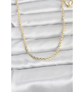 CM 14K Gold Renk Burgu Model Zincirli 60 cm Kadın Kolye - TJ-BKO10959