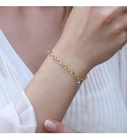 Mini Burgu Halkalı Gold Kaplama Gümüş Hallow Bileklik