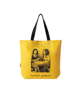 Baghashtag Honest Greens Baskılı Sarı Bez Çanta (Naturel)