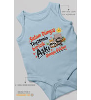Teyzeye Özel Sıfır Kollu Bebek Body %100 Pamuk