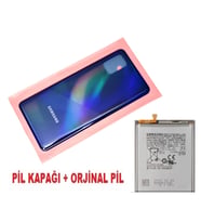 Tkgz Samsung Galaxy A31 A315 Arka Pil Batarya Kapağı + PİL MAVİ