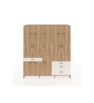 Kronos Dolap 8 Raflı 4 Çekmeceli 3 Askılı 220x59x243 Çam-Çam/Aytaşı