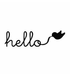 Hello Sticker Siyah 22x6 cm