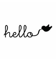 Hello Sticker Siyah 22x6 cm