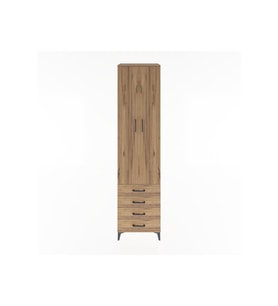 Hyperion Dolap 5 Raflı 4 Çekmeceli 2 Kapaklı 60x44x243 Çam-Çam