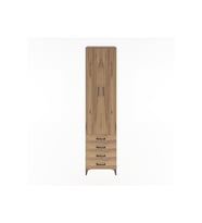 Hyperion Dolap 5 Raflı 4 Çekmeceli 2 Kapaklı 60x44x243 Çam-Çam