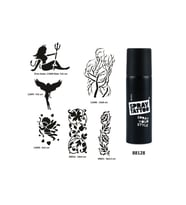 Aşk ve Tutku Sembolleri Spray Tattoo Geçici Dövme Yapma Seti Dark Siyah