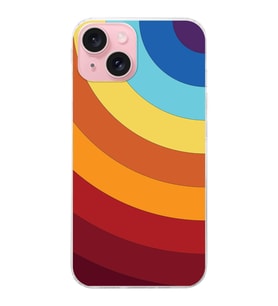 PrintiFy Apple iPhone 15 Uyumlu Renk Cümbüşü A Tasarımlı Slim Fit Şeffaf Silikon Kılıf