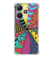 PrintiFy İnfinix Hot 30i Uyumlu Retro Color 4 Baskılı Şeffaf Köşe Korumalı Antişok Kılıf