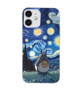 Iphone 12 Uyumlu Komşum Totoro Tasarımlı Şeffaf Telefon Kılıfı