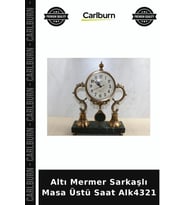 Özel Üretim Dekoratif Salon Ofis Hediyelik Şık Altı Mermer Sarkaşlı Masa Üstü Saat Alk4321