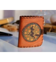 Cadı Figürlü Küçük Cüzdan Etnik Bohem Retro Style - Taba