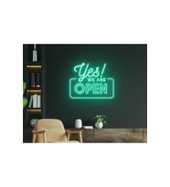Yes! WE ARE OPEN Yazılı Neon Tabela