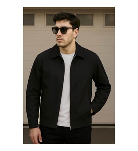Delpino Yarım Oversize Mevsimlik İnce Siyah Erkek Ceket 2281