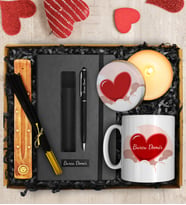 Sevdiklerinize Özel Tasarım Kupa & Defter & Deri Kılıflı Touch Pen Kalem & Özel Tasarım Mum & Tütsü Seti