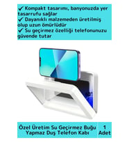 Premium Uzun Ömürlü Duvara Monte Pratik Su Geçirmez Buğu Yapmaz Duş Mutfak Dayanıklı Telefon Kabı