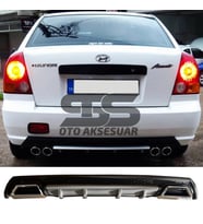 Hyundai Accent Admire Difüzör Arka Tampon Eki 2 Egzoz Çıkışlı Gri Lüx Tip