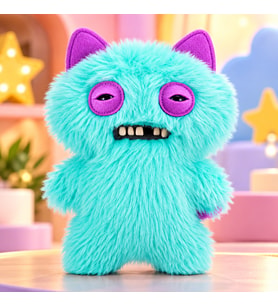 Fuggler Butt Ugly Pets Yawper Cat Turkuaz Mor Komik Çirkin Kedi Peluş Oyuncak 22 cm