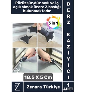 Premium Yüksek Kalite Kompakt 3 in 1 Fayans Derz Silikon Kazıyıcı Uygulayıcı 5 Silikon Başlık Hediye