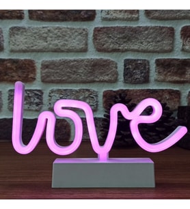 PEMBE LOVE LED IŞIK YILBAŞI IŞIKLARI DEKOR PİNK LOVE LED LİGHT PİLLİ LED IŞIK PEMBE NEON LED IŞIK