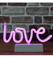PEMBE LOVE LED IŞIK YILBAŞI IŞIKLARI DEKOR PİNK LOVE LED LİGHT PİLLİ LED IŞIK PEMBE NEON LED IŞIK