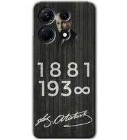 İnfinix Note 30 Kılıf HD Desen Baskılı Arka Kapak - Atatürk Ahşap İmza