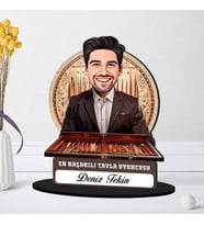 Kişiye Özel Erkek Tavla Oyuncusuna Hediye Karikatürlü Biblo