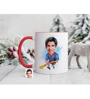 Bk Gift Kişiye Özel Cricket Karikatürlü Kırmızı Kupa Bardak-1, Sevgiliye Hediye, Arkadaşa Hediye