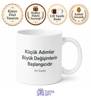 Make A Difference Baskılı Fark Yarat Dünyayı Değiştir Kupa Bardak Hediye