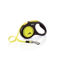 Flexi New Neon Otomatik Sarı Şerit Köpek Gezdirme Tasması Small 5 Metre