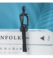 İskandinav Tarz Dekoratif 1 Adet Tekli Soyut Düşünen Heykel Biblo Ev Dekorasyon Raf Dekoru Oturma Odası Aksesuar (Siyah)