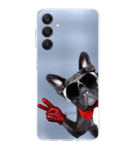 PrintiFy Samsung Galaxy A25 ile Uyumlu Köpek 2 Kamera Korumalı Şeffaf Kılıf