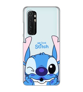 Xiaomi Mi Note 10 Lite Uyumlu We Love Stitch Desenli Şeffaf Telefon Kılıfı