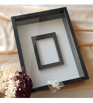 30x40 Cm Ledli Siyah Fotoğraf Bölümlü Tasarım Gül Kutusu Anı Çerçevesi! İsimsiz(Fotoğraf Hediye)